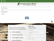 Tablet Screenshot of constructionwork.com